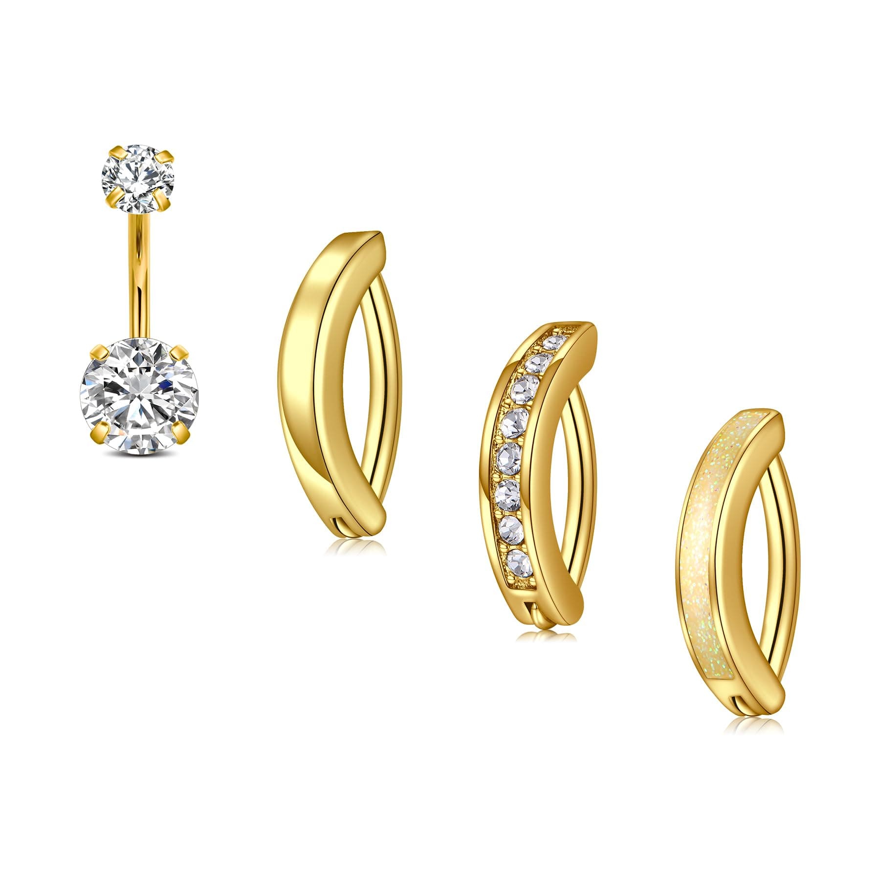 Briana Williams Belly Button Ring Belly Rings Belly Button Piercing Gold Belly Button Ring for Women Clicker Belly Ring Belly Piercing Stainless Steel 14g 10mm Blley Navel Rings Piercing Jewelry