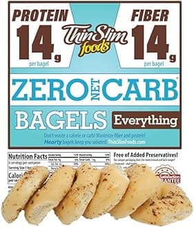ThinSlim Foods Keto Bagels | Low Carb Everything, 1 Pack (6 Zero Net Carb Bagels Per Pack)