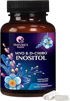 Myo-Inositol & D-Chiro Inositol 1025mg - 40:1 Ideal Ratio for Ovarian Support, Vegan Myo & D Chiro Supplement for Women's Natural Balance and Hormone Support, Vitamin B8, Non-GMO - 60 Capsules