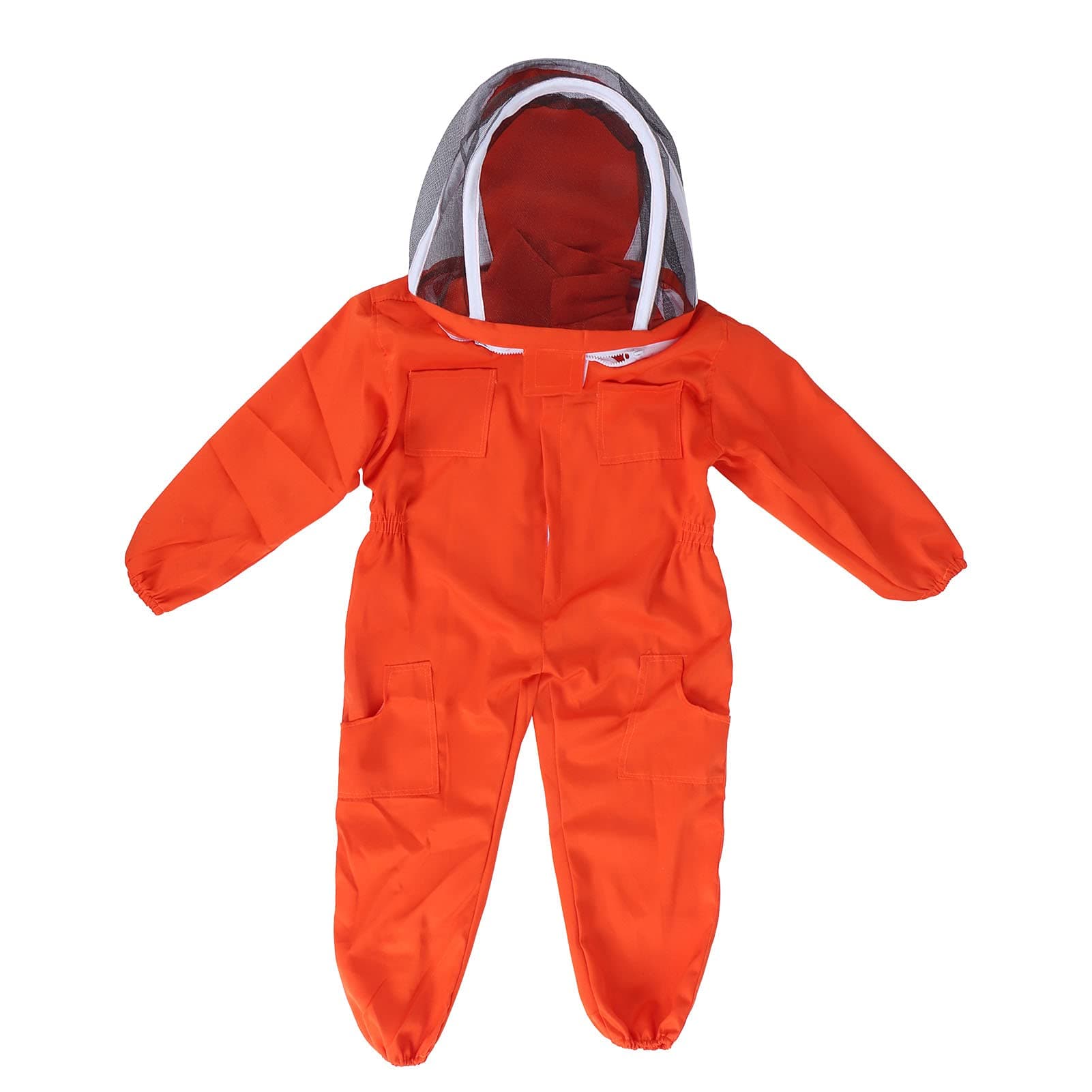Beekeeper, Comfortable Breathable and Ultra‑Thin Foldable Children Bee Suit Soft and Comfortable with Zipper Design for Being Bitten(Orange, L)