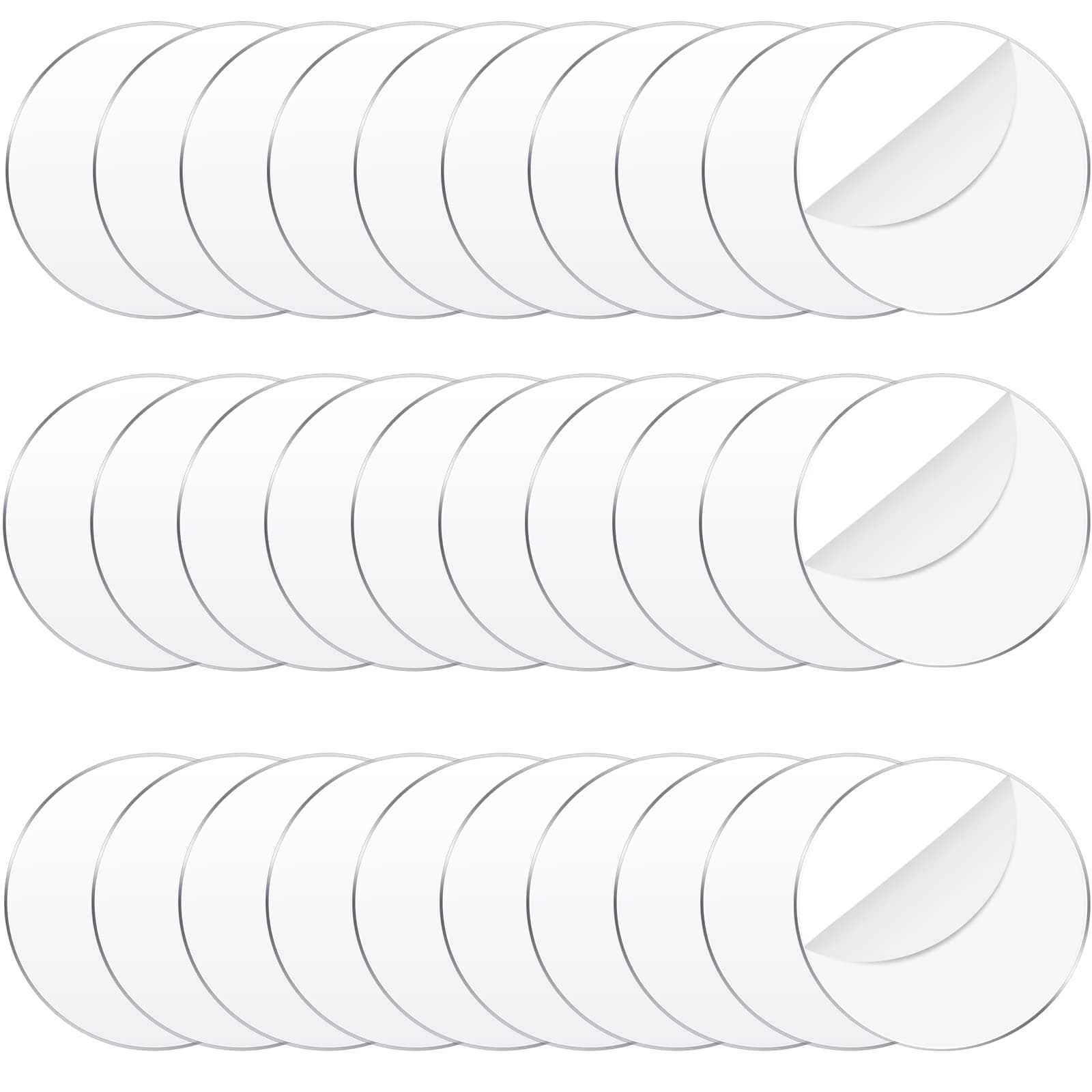 Jetec 30 Pcs 3.5 Inch Acrylic Circle Blanks Clear Disc Round Transparent Acrylic Coasters Ornament Blanks Miniature Bases for Crafts Christmas Ornament DIY Art Projects Suplies