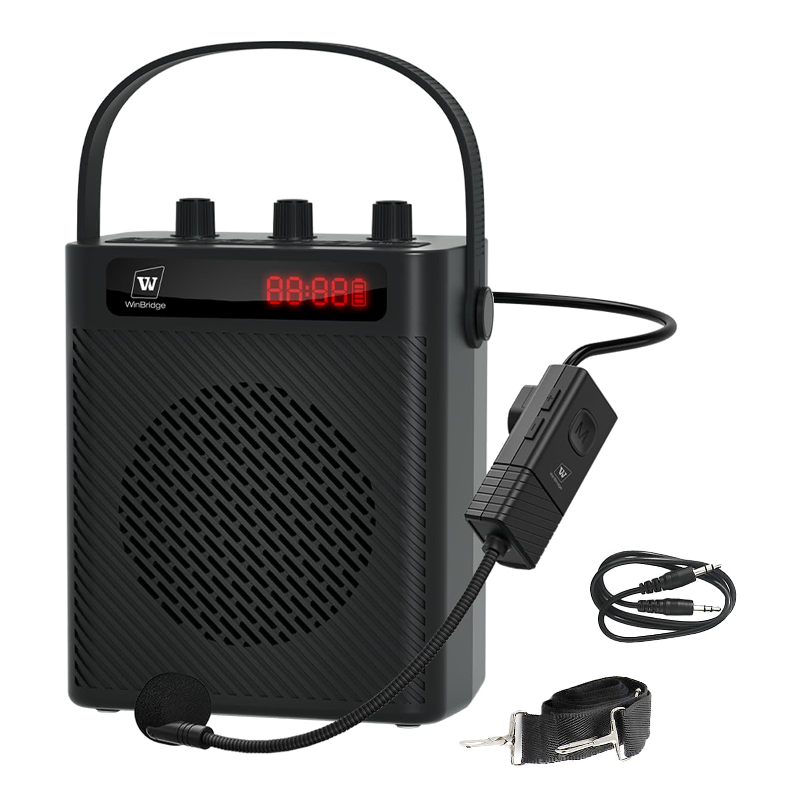 Voice Amplifier with Wireless Microphone & Speaker - Portable Bluetooth PA System, 30W Ultra-Light Rechargeable Hands-Free Megaphone for Teachers, Tour Guides & Outdoor Events - S93