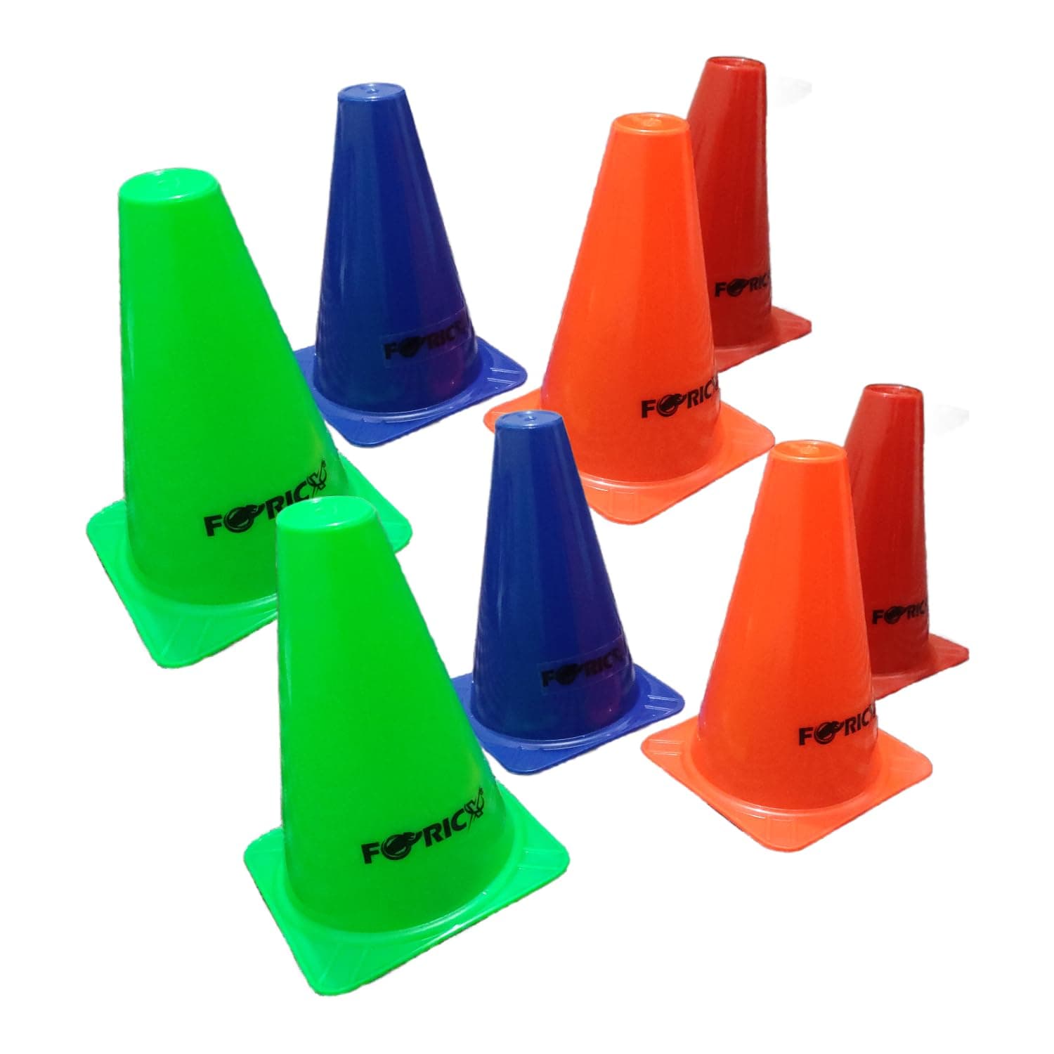 FORICX Plastic Elementary Marker Cones 6 INCH (Multicolour) - 12 Pieces