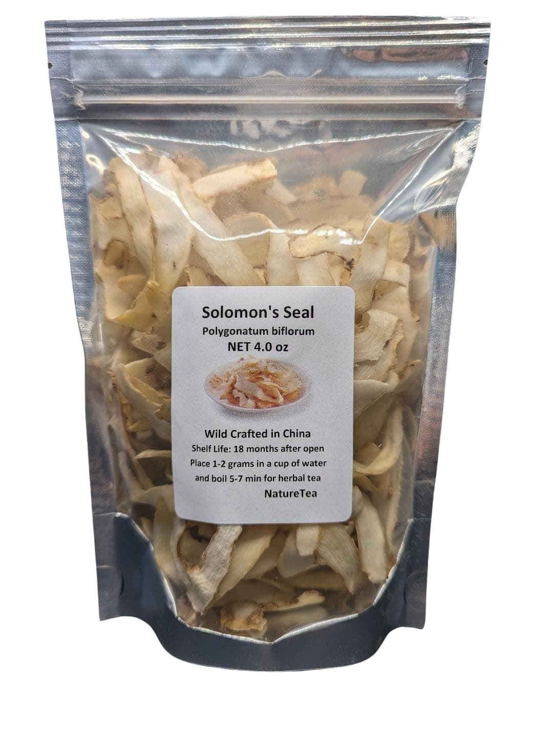 Solomon's Seal - Polygonatum biflorum Dried Root Slice from Nature Tea (4 oz)