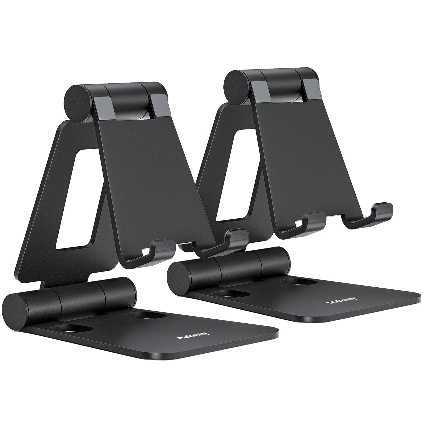 Nulaxy 2-Pack Quadual Folding Smartphone Stand, Portability Angle Adjustable Smart Phone Stand for iPhone, Smartphone, Android, iPhone 16, 15, 14 Plus, Pro, Promax 13, Mini 12, 11, Pro, Max, SE,