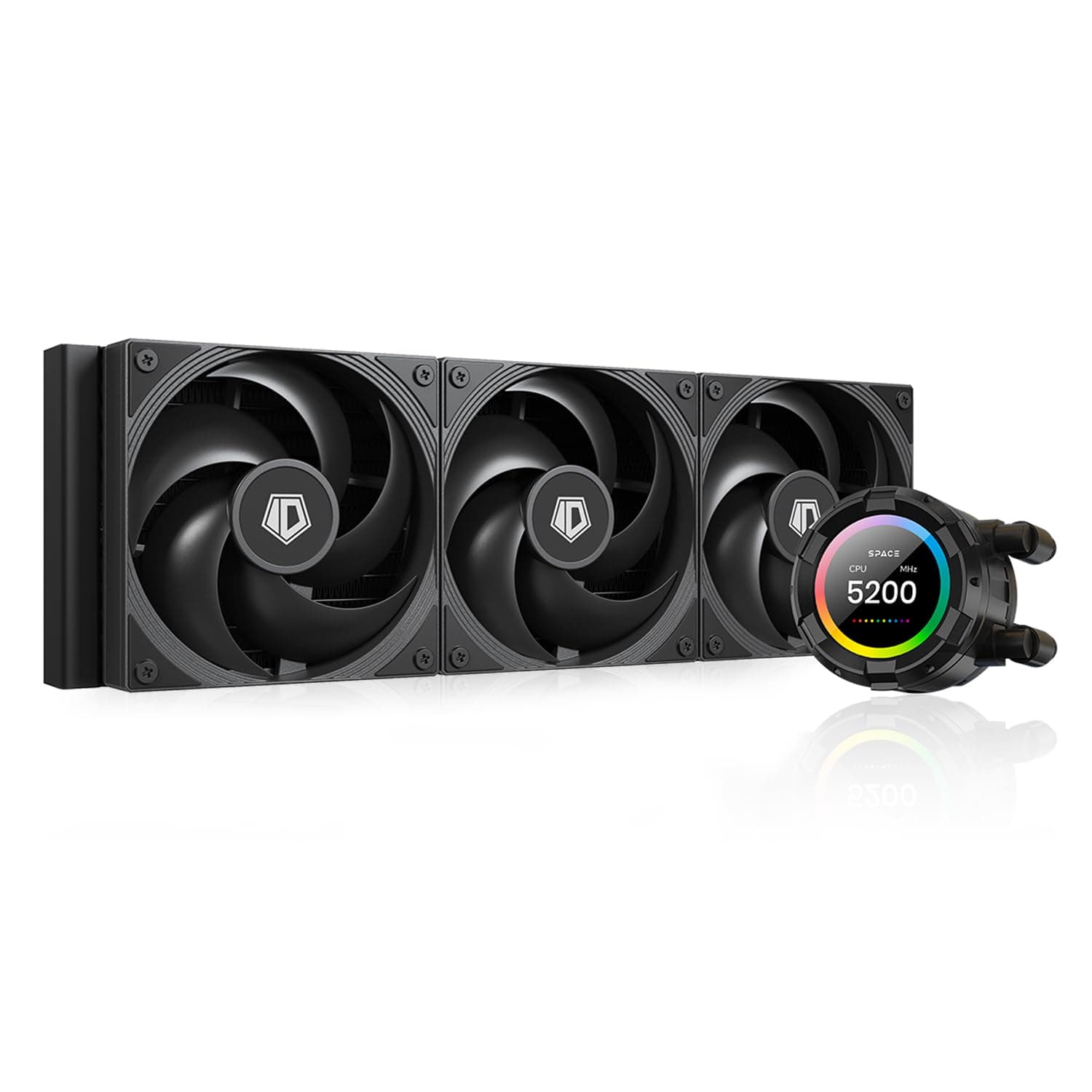 ID-COOLING SL360 PRO SE 360mm AIO CPU Liquid Cooler with Customizable LCD Display, 2.1" LCD Display for Images, GIFS, MP4 and Performance Metrics, 3 AS-120 Silent Fans, Fits Intel & AMD