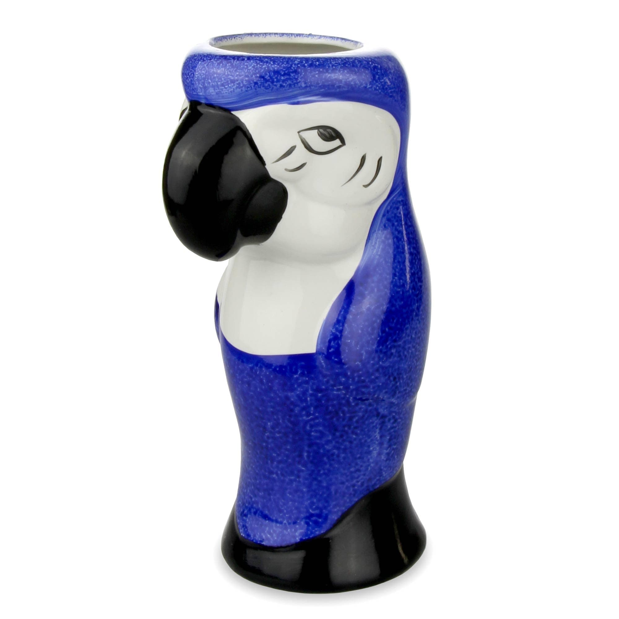 bar@drinkstuff Blue Ceramic Parrot Mug 550ml (19.4oz) – Tropical Tiki Cocktail Cup for Hawaiian Parties & Home Bar