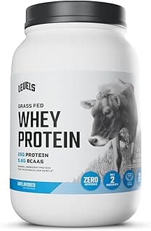 - Levels Grass Fed Whey Protein Powder, No Artificials, 25G of Protein, Unflavored, 2LB