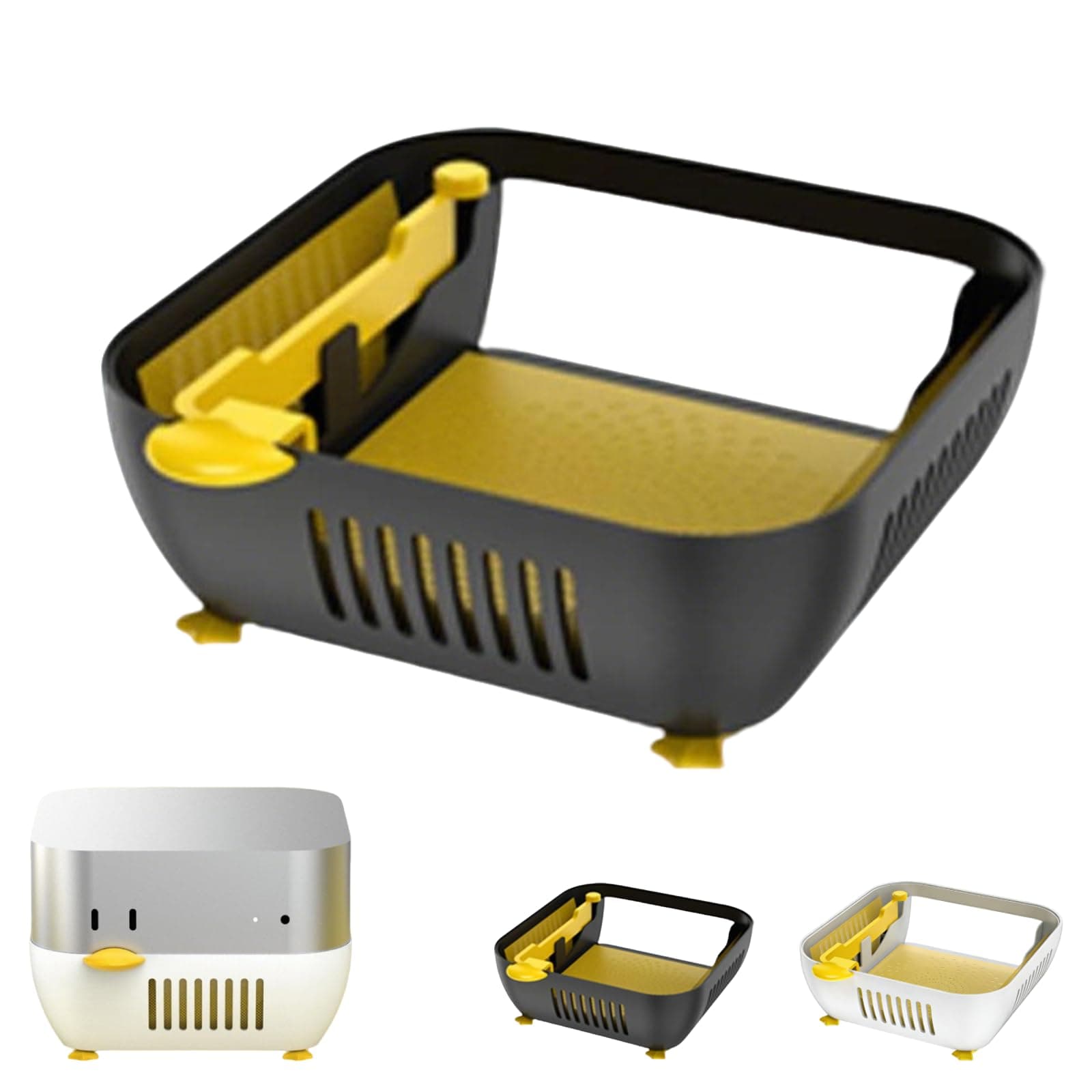 For Mac mini M4 Pro Dock Stand – Front Power Button Access, Cooling ABS Stand with Anti-Dust, Anti-Slip Design for Airflow & Desk Organization – Essential for Mac mini M4 Accessories (Black)