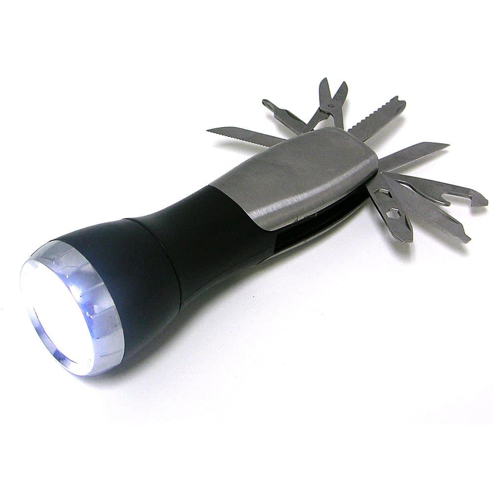 Super Bright Led Flashlight with 8 Built In Bladed Knives
