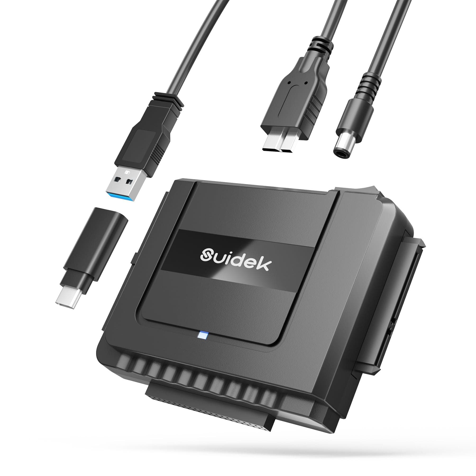 USB 3.0 to IDE SATA Converter - External Sata Hard Drive Reader for Universal 2.5"/3.5" HDD/SSD Hard Drive Disk, IDE to USB C Adapter Kit with 12V/2A Power Adapter