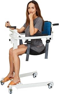 Portable Patient Lift Transfer Chair, Patient Lift Wheelchair for Home Car Patient Lift Chair Wheelchair Lift with 2 Cushion, 300 Lbs