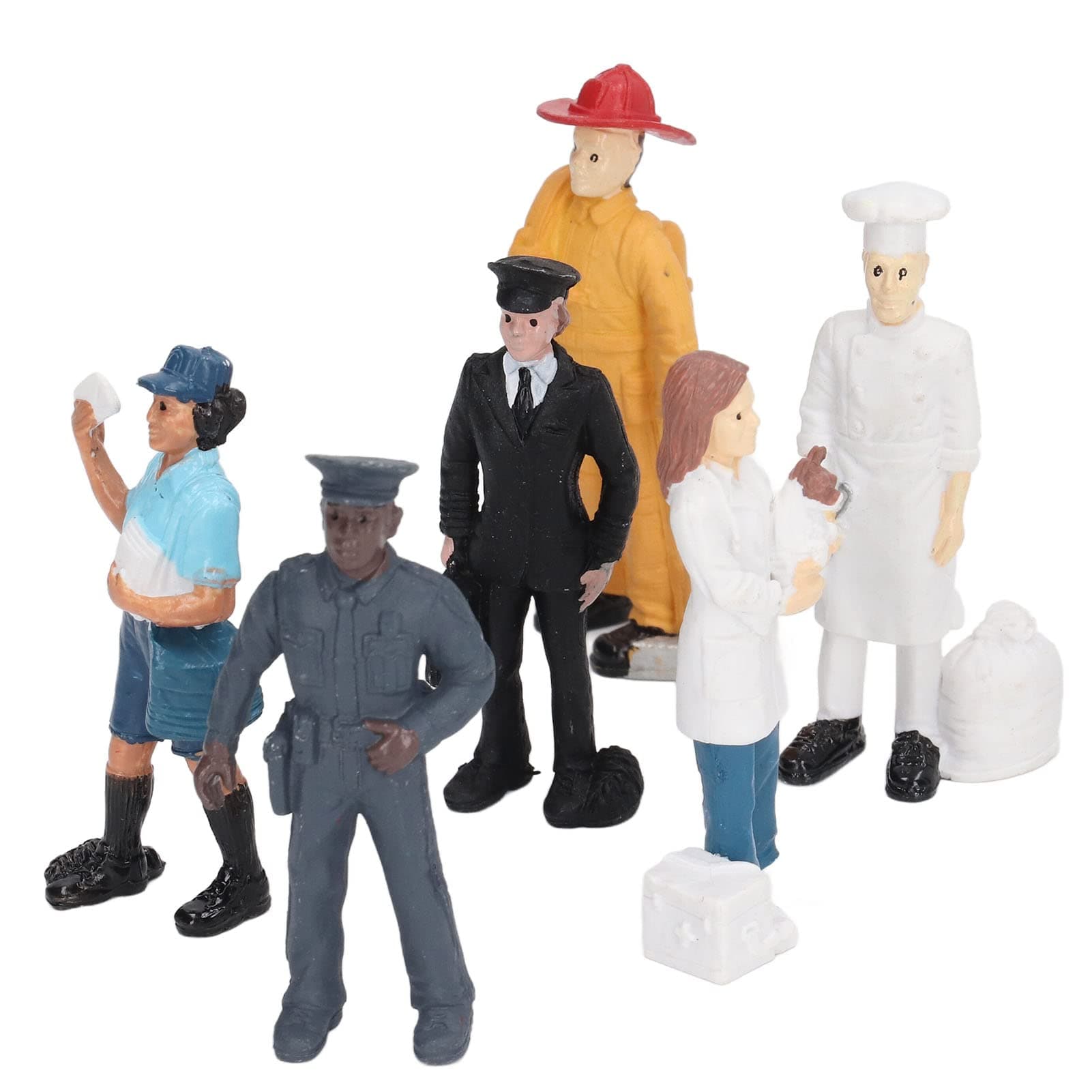 7 Pcs People Figures,Work People Model Bright Colors Character Model Toy for Miniature Scenes