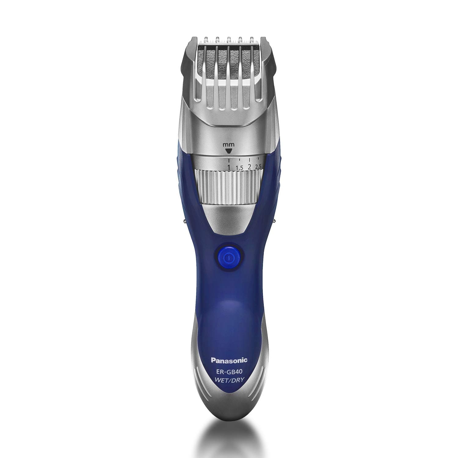 Cordless Men's Beard Trimmer With Precision Dial, Adjustable 19 Length Setting, Rechargeable Battery, Washable - ER-GB40-S (Blue)