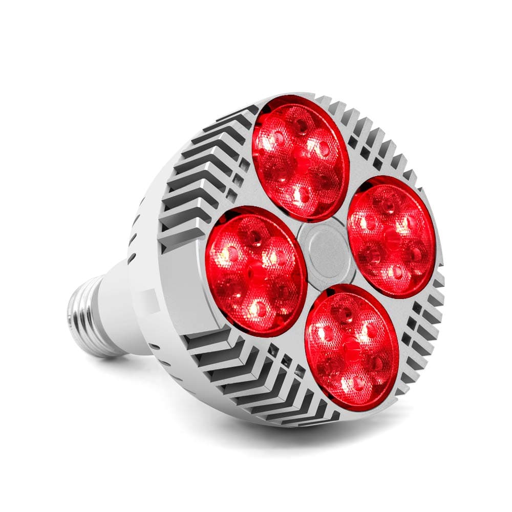 Red Light Therapy Lamp, 48W 24 LED Deep Red Light Bulb, 660nm & 850nm, 1 Count