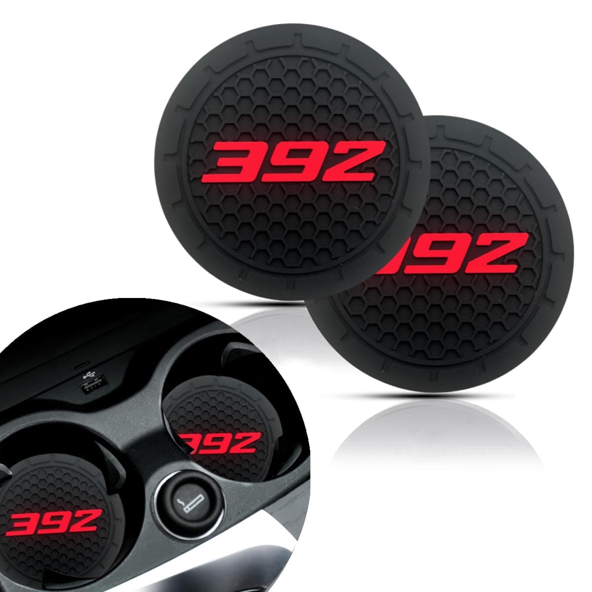 2 Pcs Car Cup Holder for Dodge Challenger Durango SRT 392 Car Accessories Anti-Slip Car Interior Accessories (392)