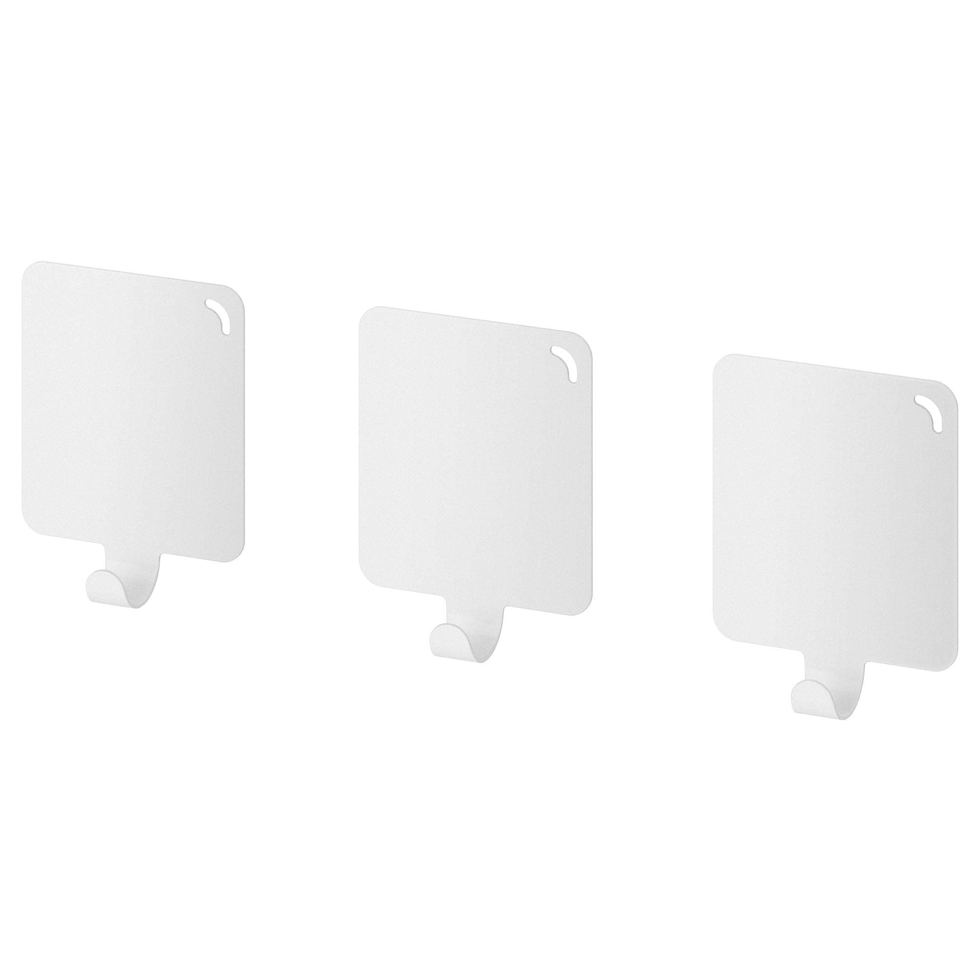Plutt Hook Self Adhesive White 3 Pack 803.471.01