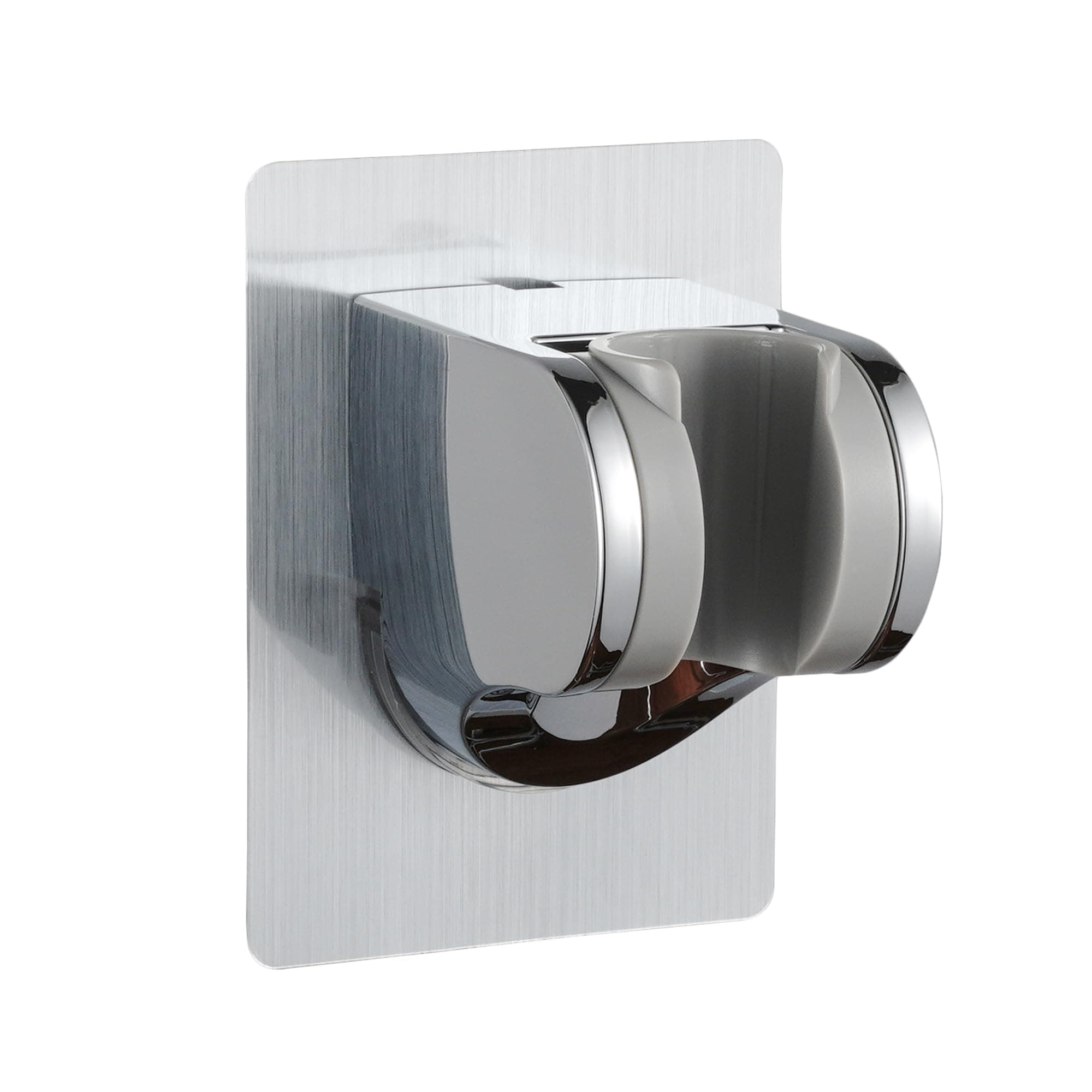 GwernKB Shower Head Holder Strong Adhesive No Drilling Wall Mount Adjustable Handheld Showerhead Bracket for RV Kids Bathroom Shower,Fix Firmly and Use Conveniently (Silver, 1)