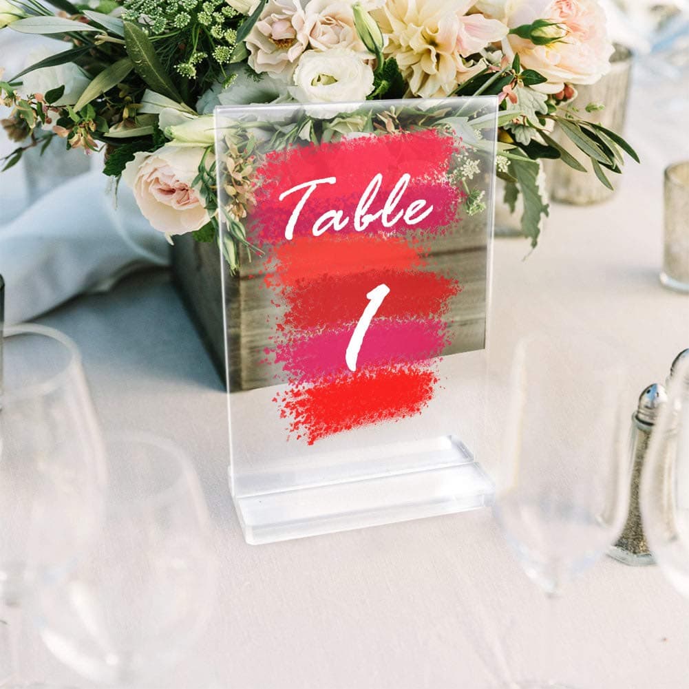 AerWo20 Pack Acrylic Wedding Table Numbers with Stands, 4 x 6 Inch Blank Clear Acrylic Signs Table Numers Holder for Wedding Reception Wedding Table Decorations