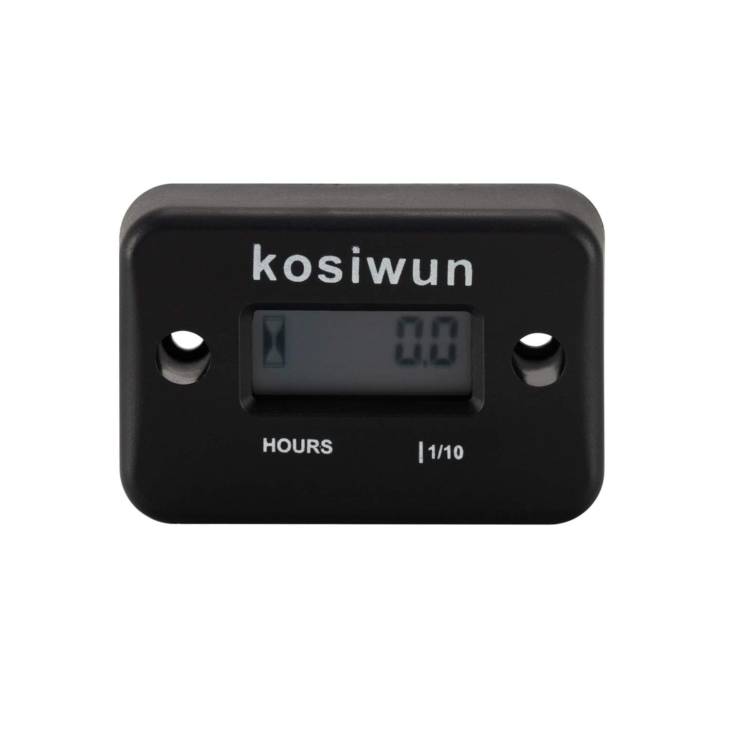 kosiwun Inductive Hour Meter Waterproof LCD Display Hourmeter Gauge for Motorcycle ATV Snowmobile Marine Boat Yama Ski Dirt Generator (Black)