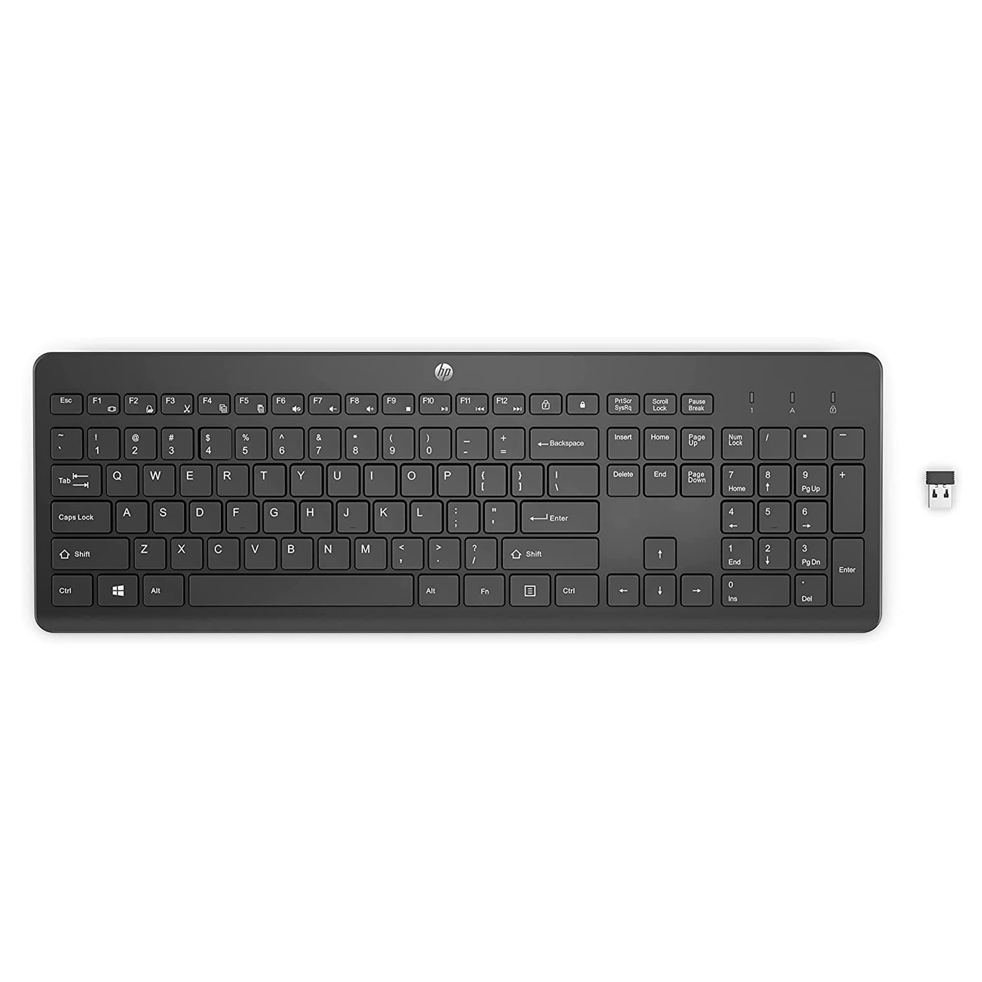 HP 230 Wireless Keyboard - Wireless Connection - Low-Profile, Quiet Design - Windows & Mac OS - Laptop, PC Compatible - Shortcut Keys & Number Pad - Long Battery Life (3L1E7AA#ABA) (Renewed)