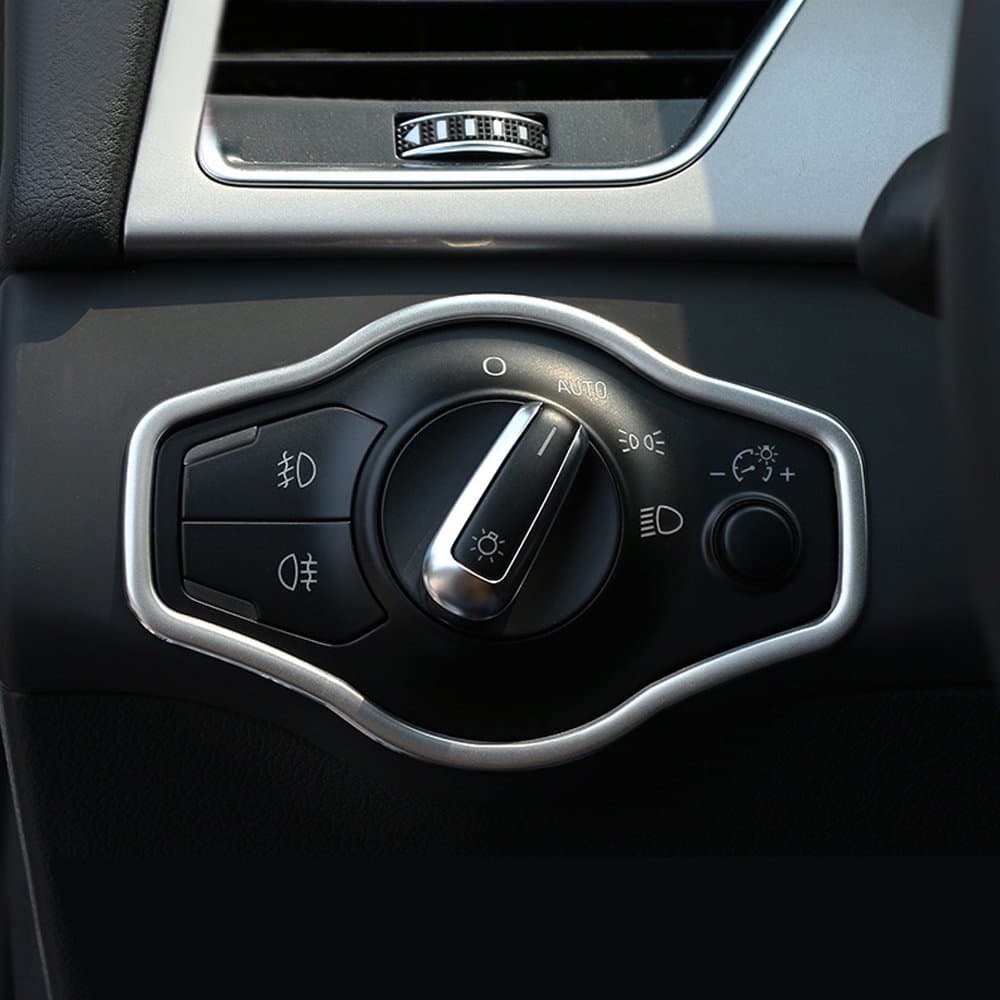 TOPDECO Car Interior Headlight Switch Button Cover Trim Car Styling