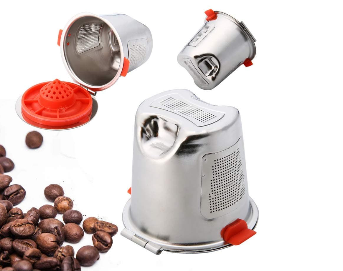New 2PCS Stainless Steel Reusable Refillable Coffee Filter