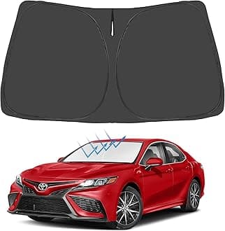 Proadsy 2025 Upgrade Windshield Sunshade Custom for Toyota Camry 2018-2023 2024 2025 Block Sun & UV Foldable Front Window Car Shade Protector Prime Accessories