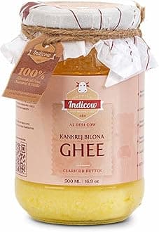 Organic Dairy Foods Pure Authentic A2 Ghee (500millilitre, Kankrej) | Grass Fed, Hand Churned, 100% Pure and Preservative Free