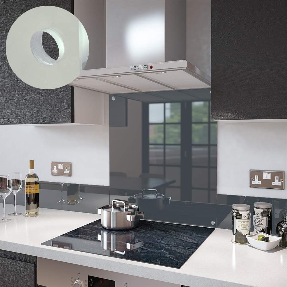 Glass Splashbacks Anthracite Grey - Made by Premier Range in 60cm Wide x 100cm High with Fixing Holes