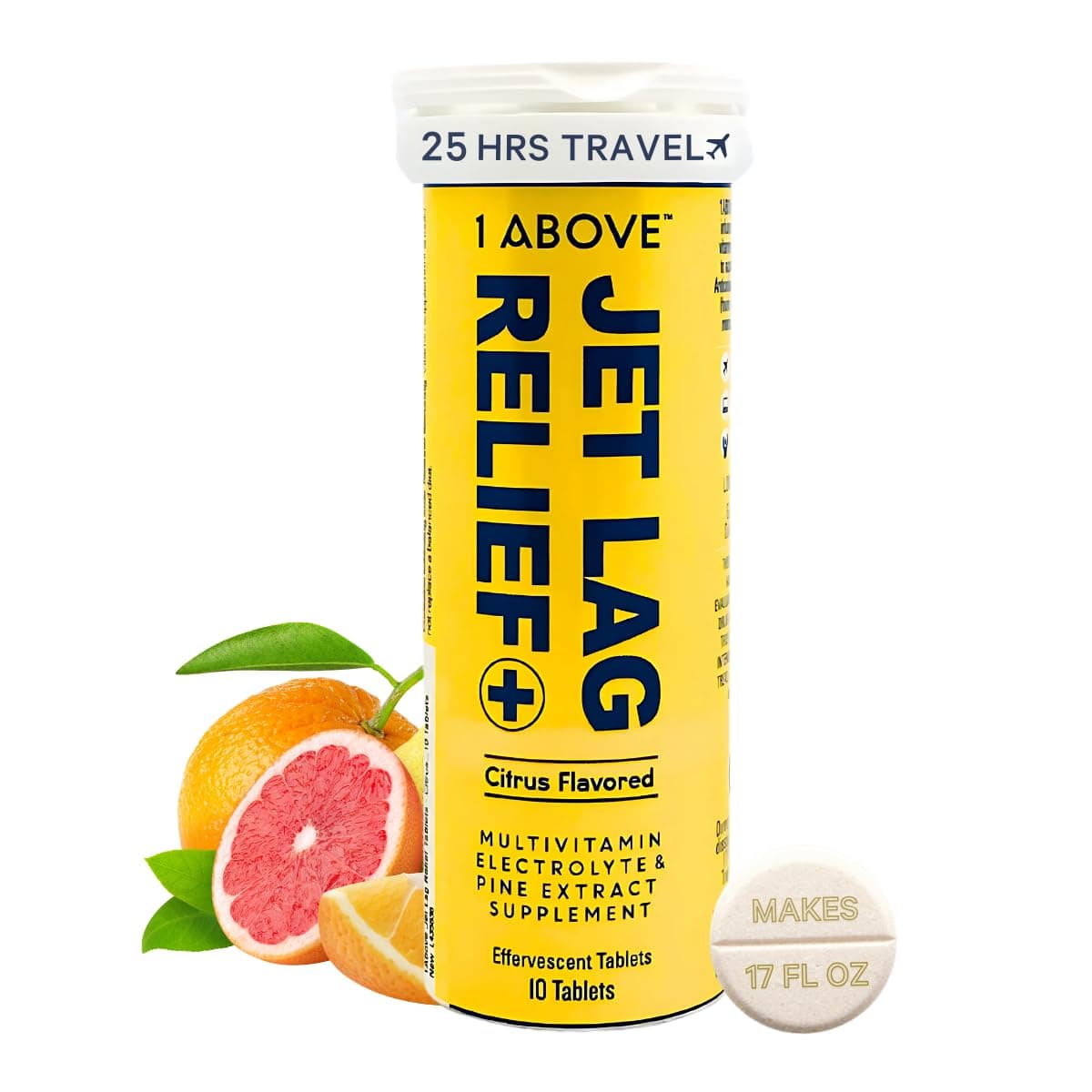 1Above Jet Lag Relief Eff. Drink Tablets for Travel Citrus 1 Tube (10ct)