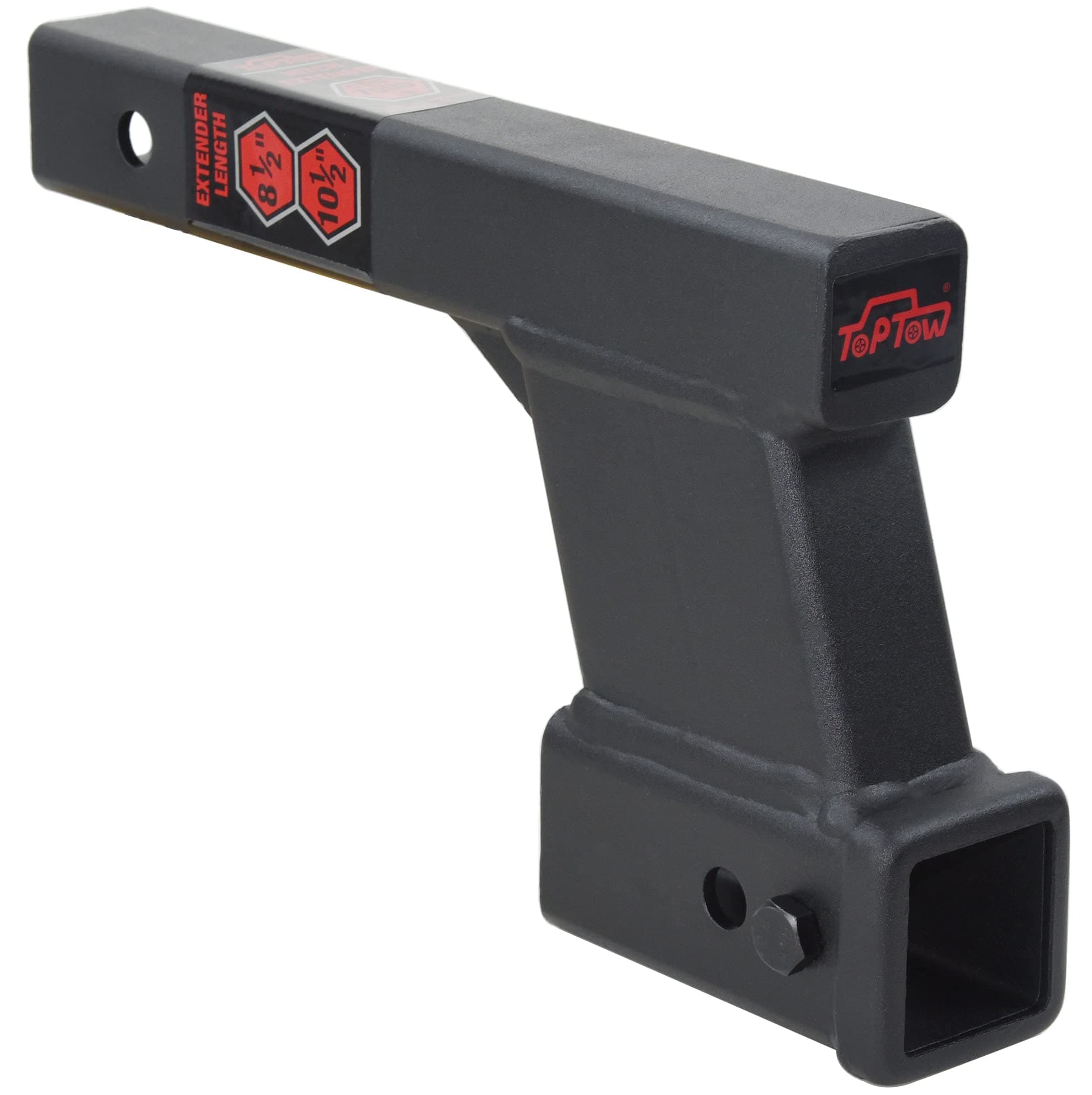TOPTOW Trailer Receiver Hitch Extender Adapter 6" Drop/Riser, 8.5" and 10.5" Extension Length, 2" Shank, 7500lbs Towing Capacity, Matte Black…