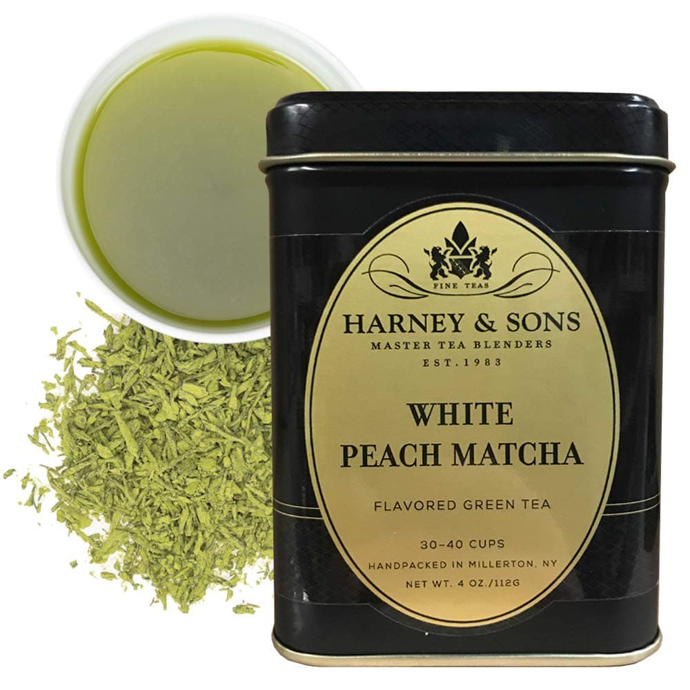 White Peach Matcha Tea, Loose 4 Ounce tin