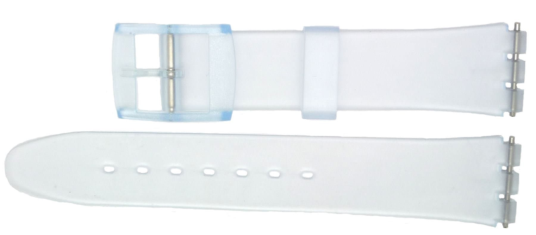 New 17mm (20mm) Sized Replacement Strap, Compatible for Swatch® Watch - Clear