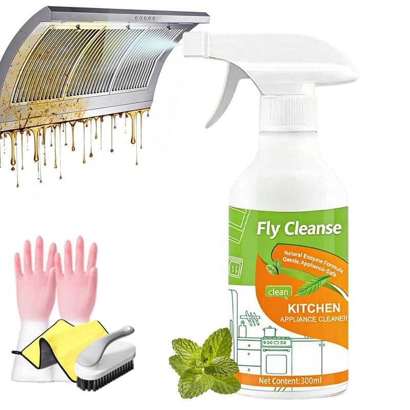 FlyCleanse Spray, FlyCleanse Kitchen Cleaner, Electrolyzed Ion Kitchen Cleaner Spray, Natural Enzyme Formula Liquid Cleaner for Household Appliances & Easy Cleaning Solution (1pc, 300ml)