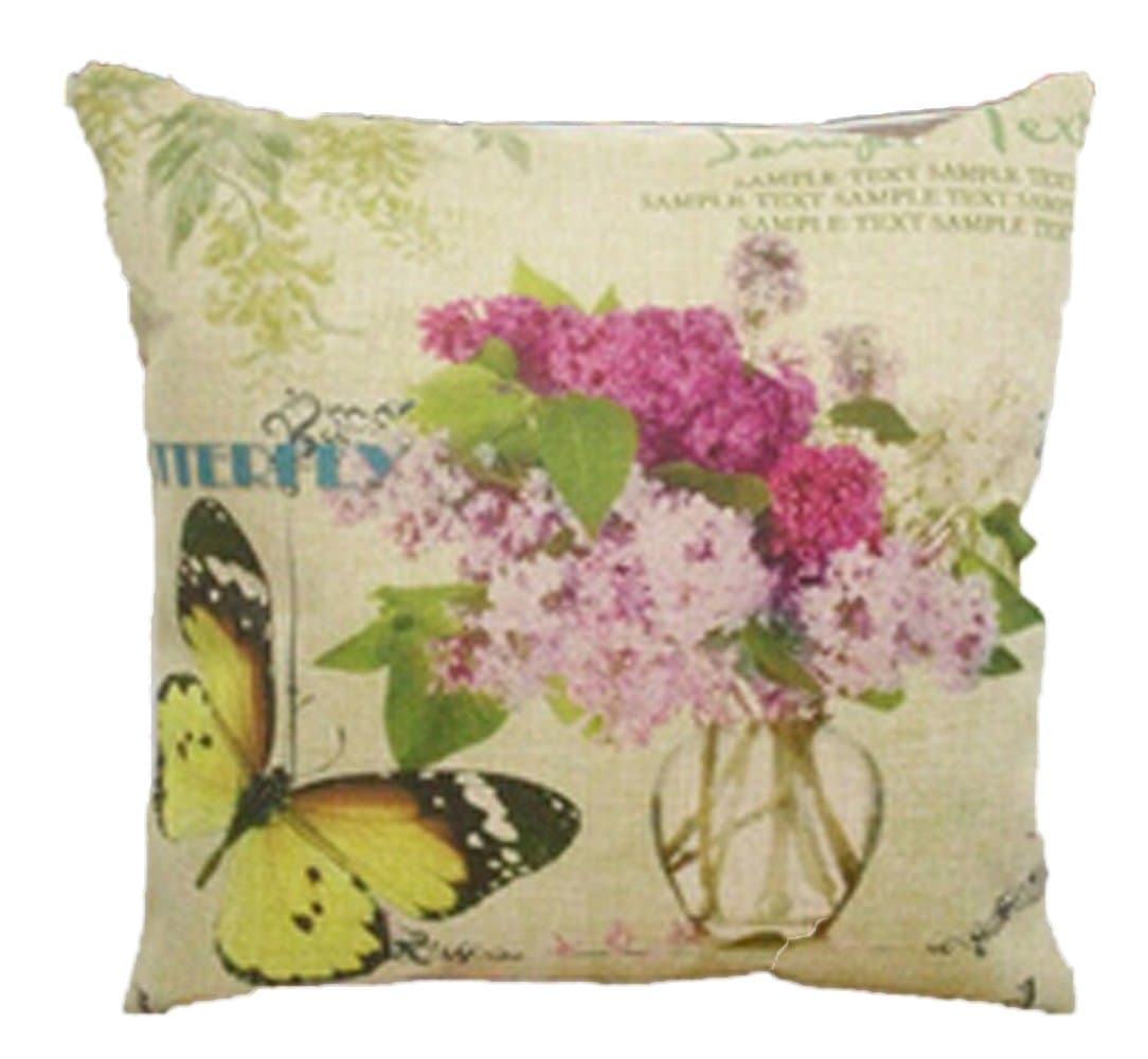 Lakiss Custom Cotton Linen Square Decorative Throw Pillow Case Sofa Cushion Cover 18"X18"