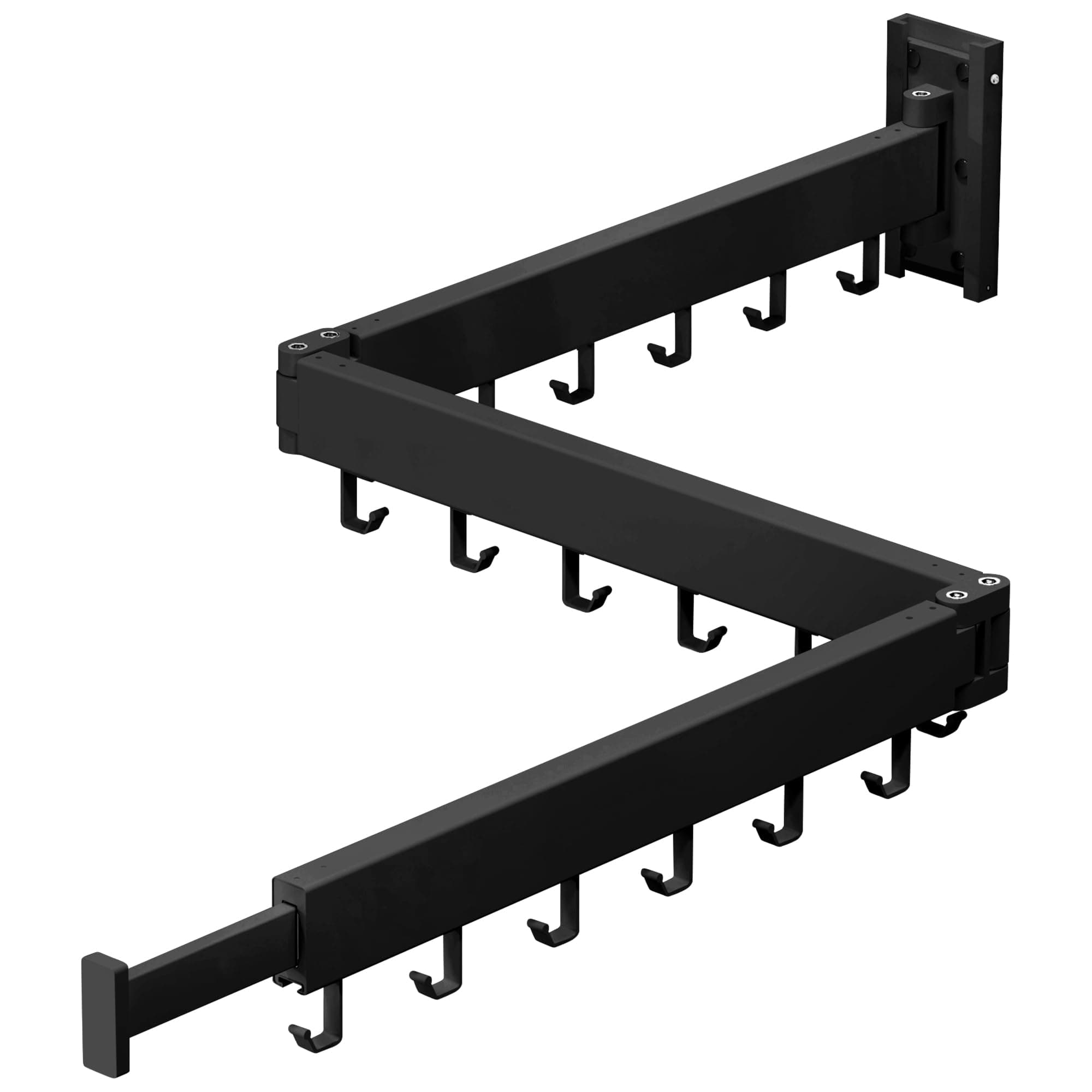 Wall Mounted Clothes Airer - Retractable Dryer Rack for Laundry, Space Saving, Foldable (3 Pin) Sandy Coating 3z-b01