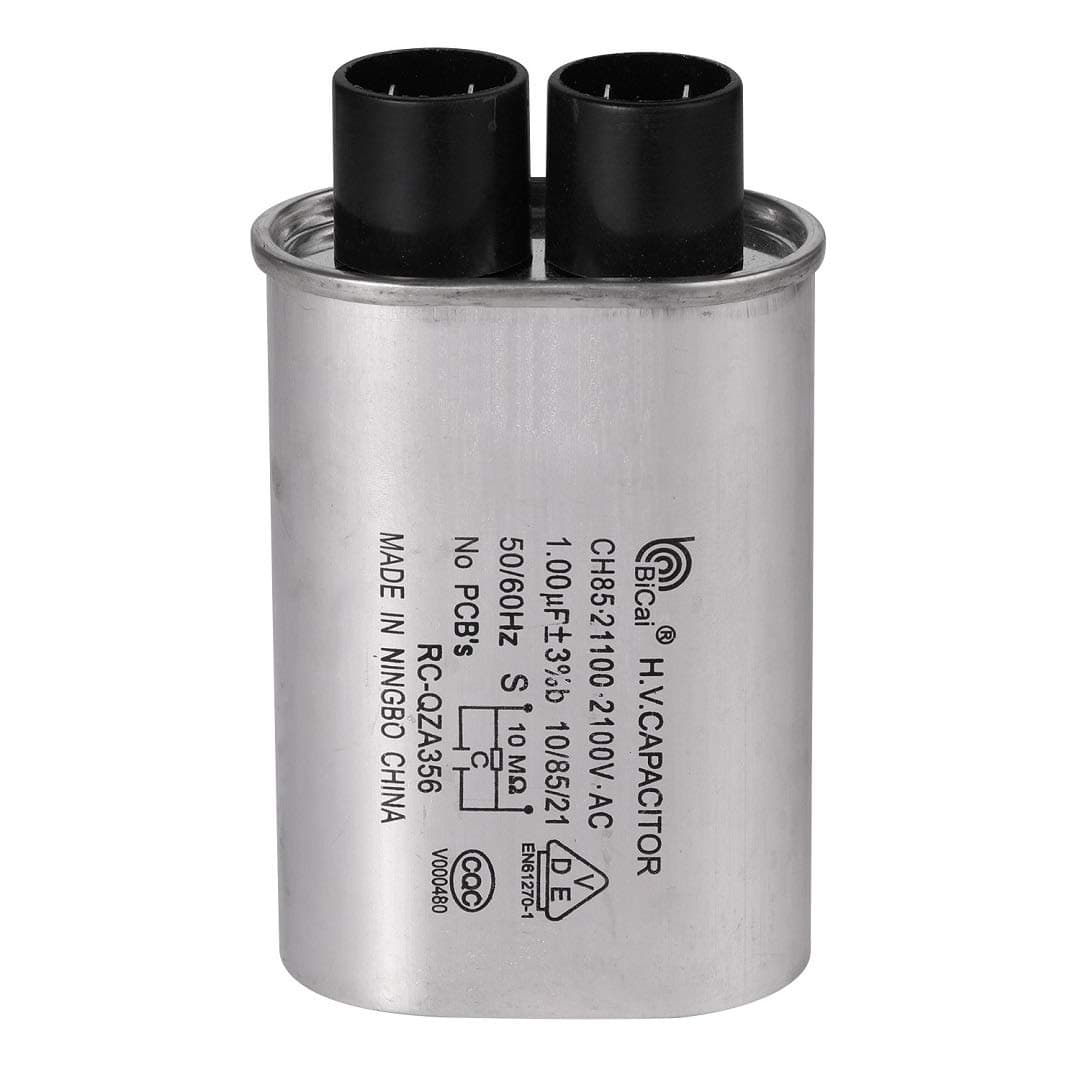 1/4" 1.00 uF MFD Universal Microwave Capacitor Compatible for GE Samsung LG Media Hair Amana Kenmore Mayta and Whirlpool