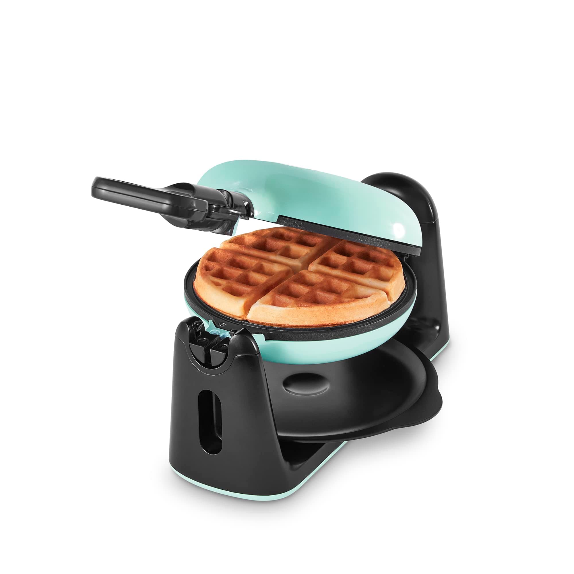 Flip Belgian Waffle Maker - nonstick surface - Rotating Belgian Waffle Maker with Quick Heat-Up System for Easy Breakfasts - Supports Multi-Use - Aqua