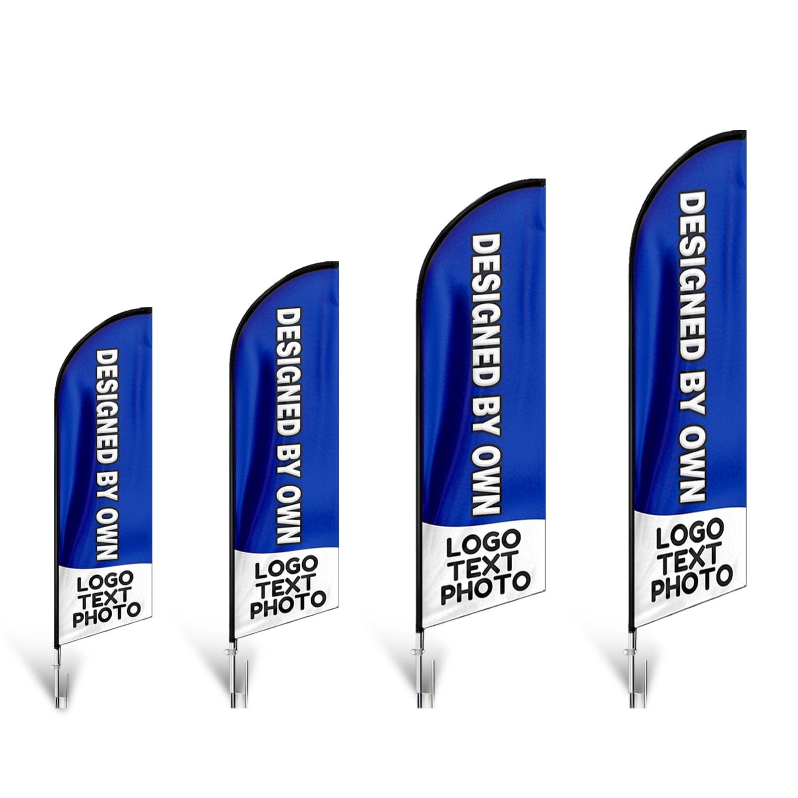 Custom Feather Flag, 7FT Customized Logo Text Advertising Flag for Pizza, Barber Shop, Open House, Businesses and Storefronts