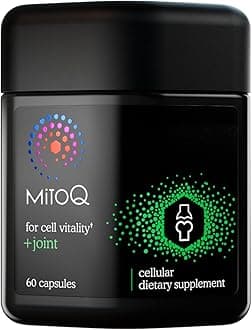 MitoQ +Joint Advanced CoQ10 Antioxidant Supplement - Contains Mitoquinol Mesylate & Green Lipped Mussel Omega Oil Extract - Supports Healthy Joint, Mobility and Cell Vitality (60 Softgel Capsules)