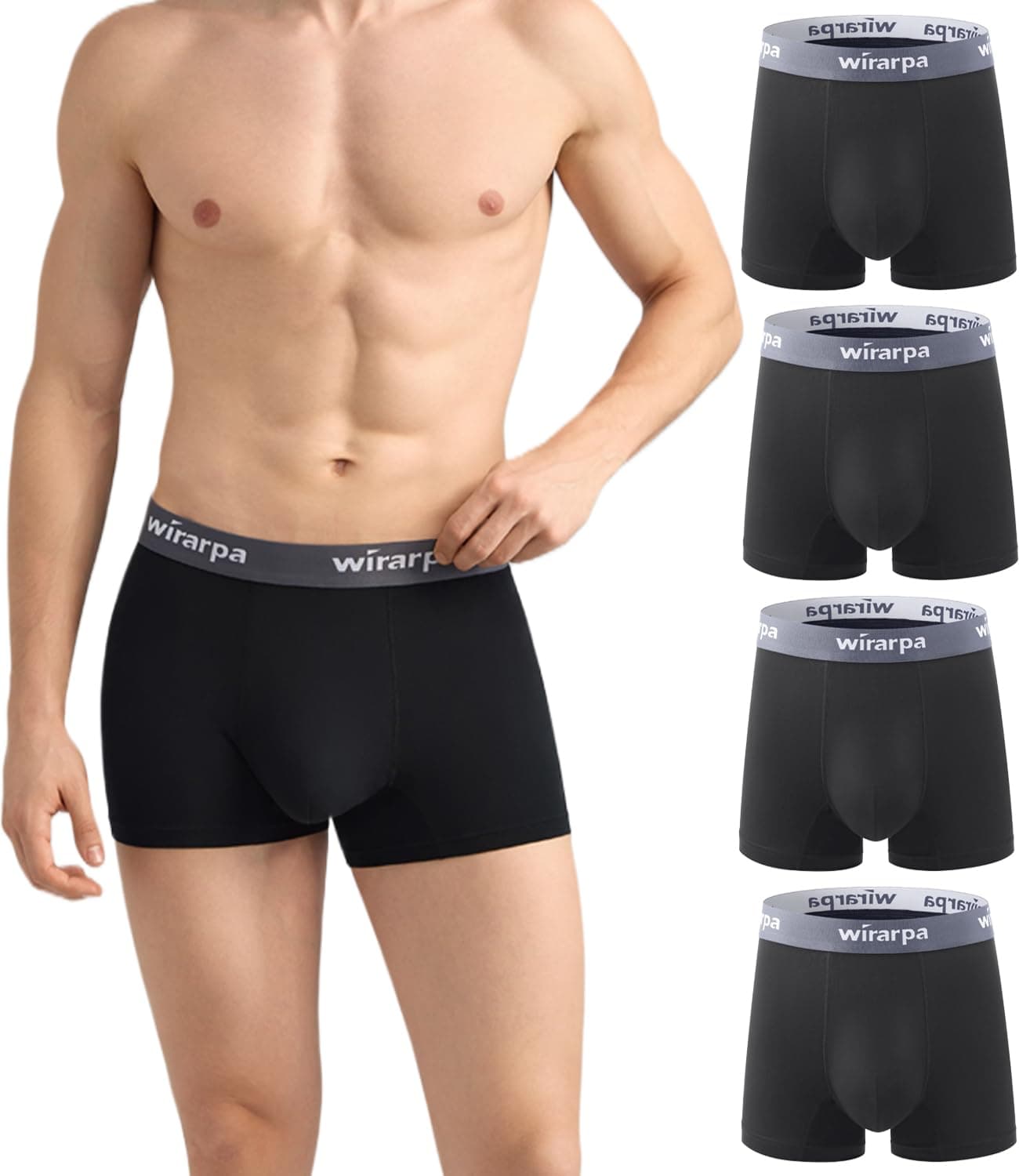 Men's Underwear Trunks Micro Modal Boxer Shorts Soft Comfortable Underpants for Men 4 Pack