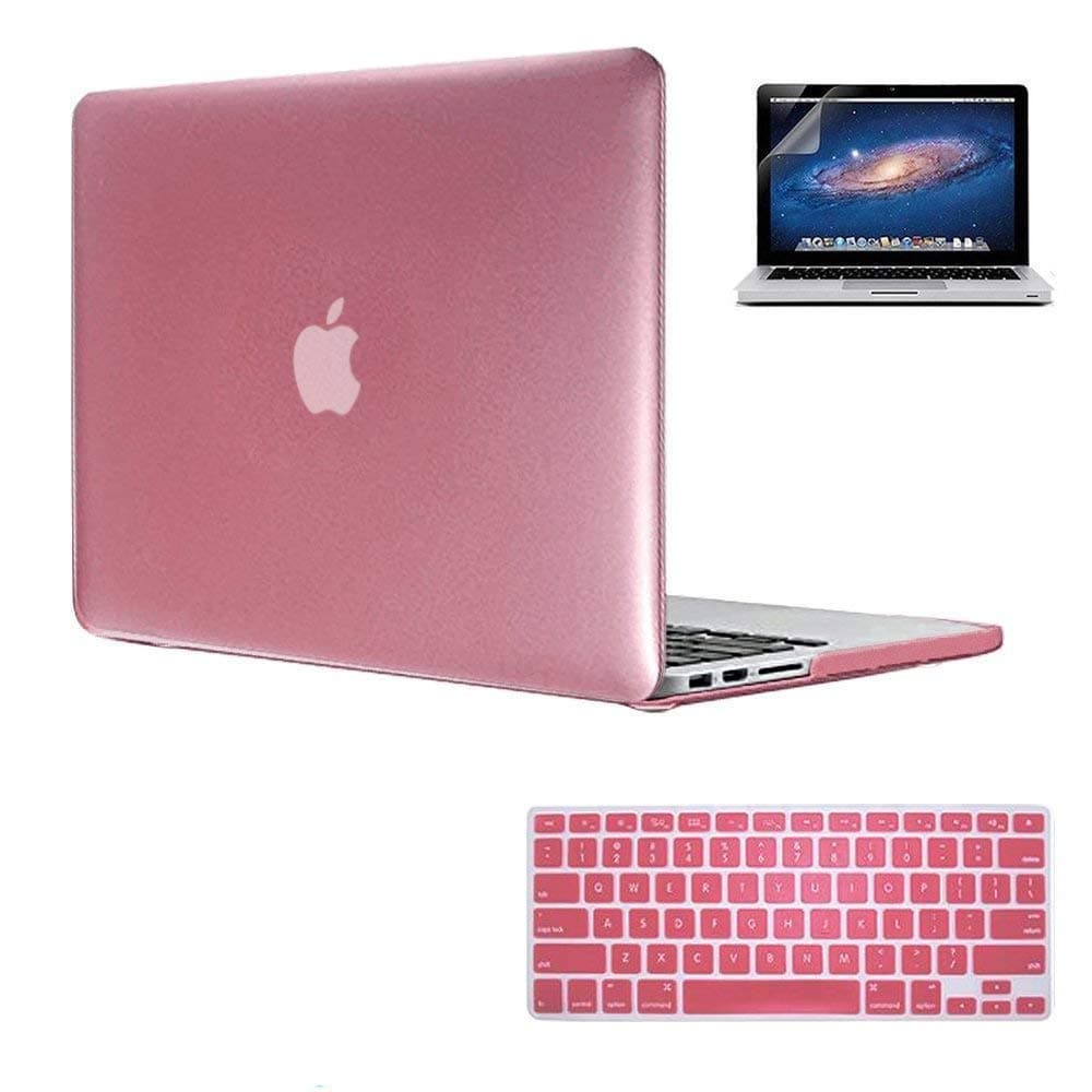 MacBook Pro 15 Case 2017 & 2016 - A1707, Plastic Hard Shell Cover Rose Gold with Keyboard & Screen Protector for New MacBook Pro 15 Inches with Touch Bar and Touch ID – TOBSKBY