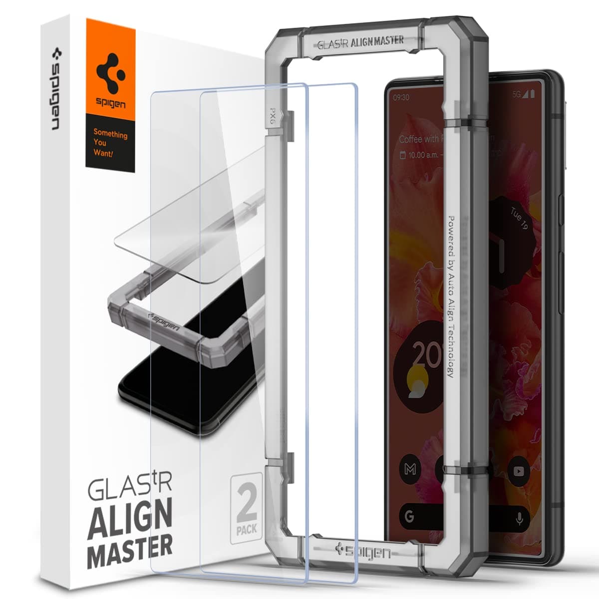 GLAStR Align Master designed for Google Pixel 6 Screen Protector Premium Tempered Glass - [Case Friendly - 2 PACK]