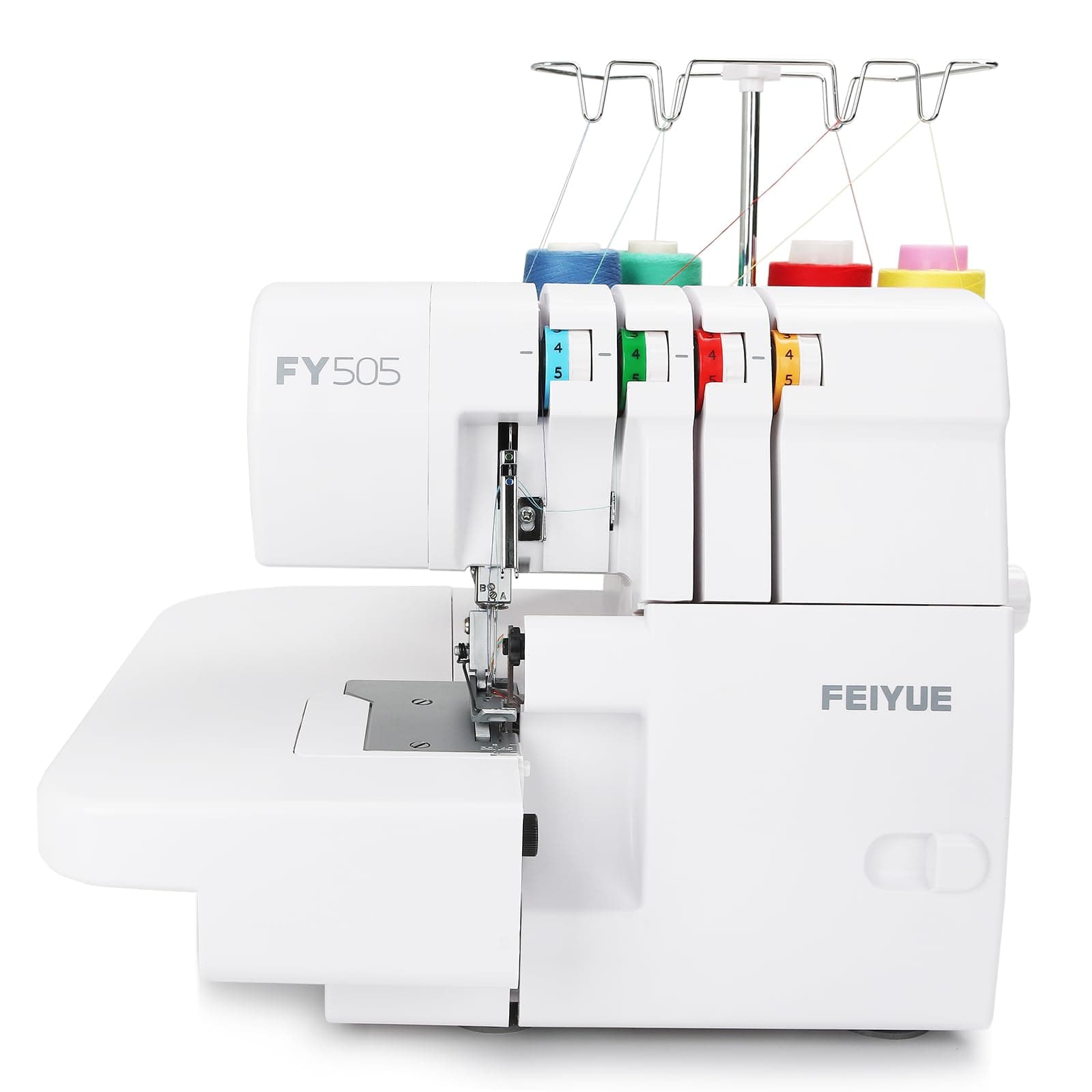 FEIYUE FY505 Serger Overlock Machine with 2/3/4 Thread Capability, Built-in Rolled Hem, Durable Heavy-Duty Metal Frame, Adjustable Differential Feed