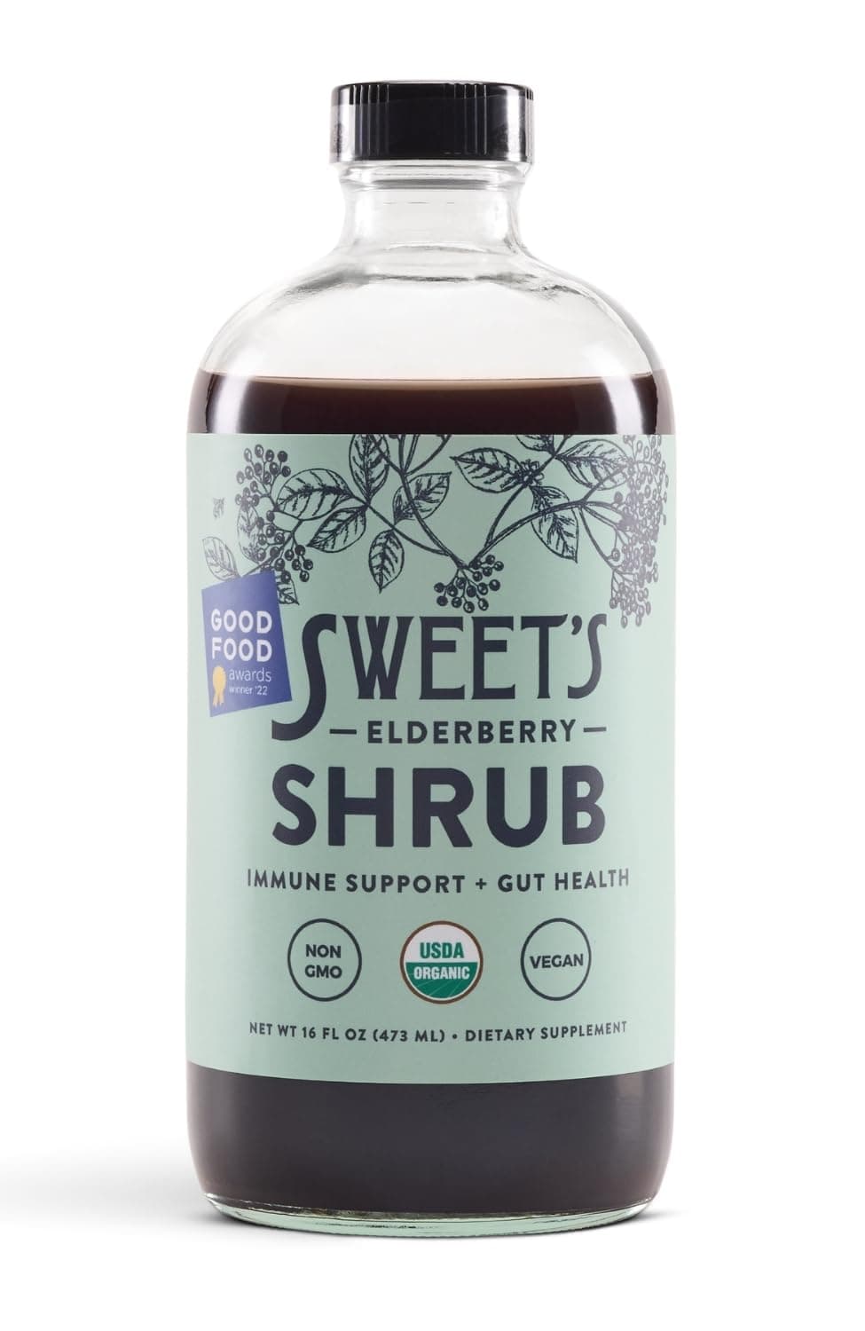 Organic Shrub | USDA Organic | Digestive & Immune Support | Versatile Drinking Vinegar | Mocktail Mixer | 16 oz Recyclable Bottle