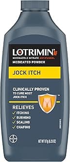 Lotrimin Antifungal Jock Itch Medicated Powder with Miconazole Nitrate, Jock Itch Treatment for Men, Women, and Kids Over The Age of 2, 6.25 oz Bottle
