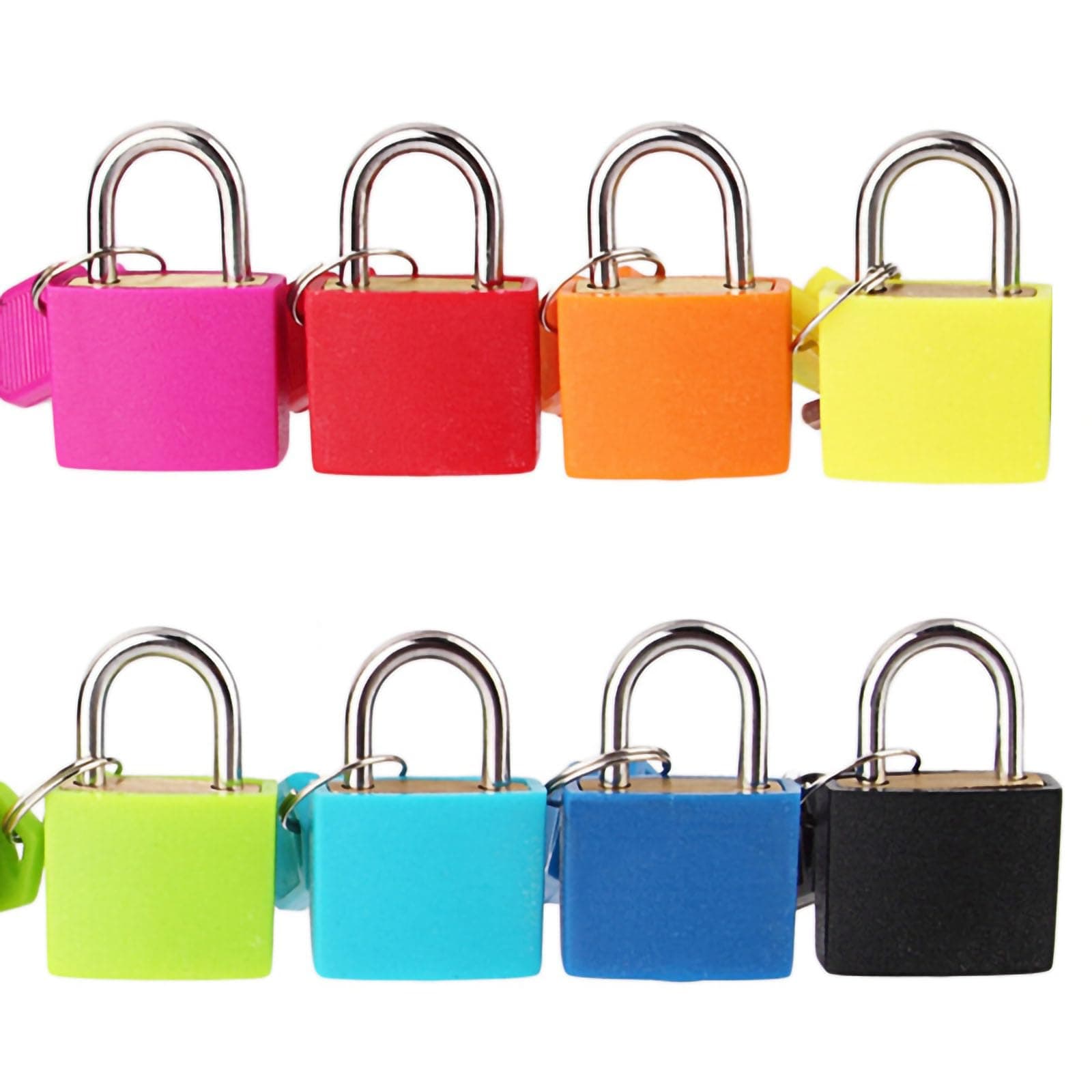KEYRI 8 PCS Luggage Locks Suitcase Locks with Keys Small Suitcase Padlocks Mini Keyed Padlocks Coloured Travel Lock for Luggage Lock Backpack Gym Locker Laptop Bag School Outdoor Travel (8 Pieces)