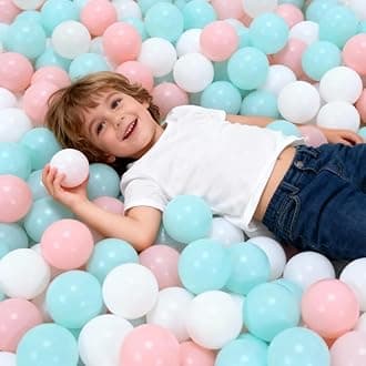 GOGOSO Ball Pit Balls for Toddlers Kids Plastic Balls for Ball-Pit Playpen Pool Baby Pastel BPA-Free Non Toxic Pastel Crush Proof Bal Pink Green White 100pcs