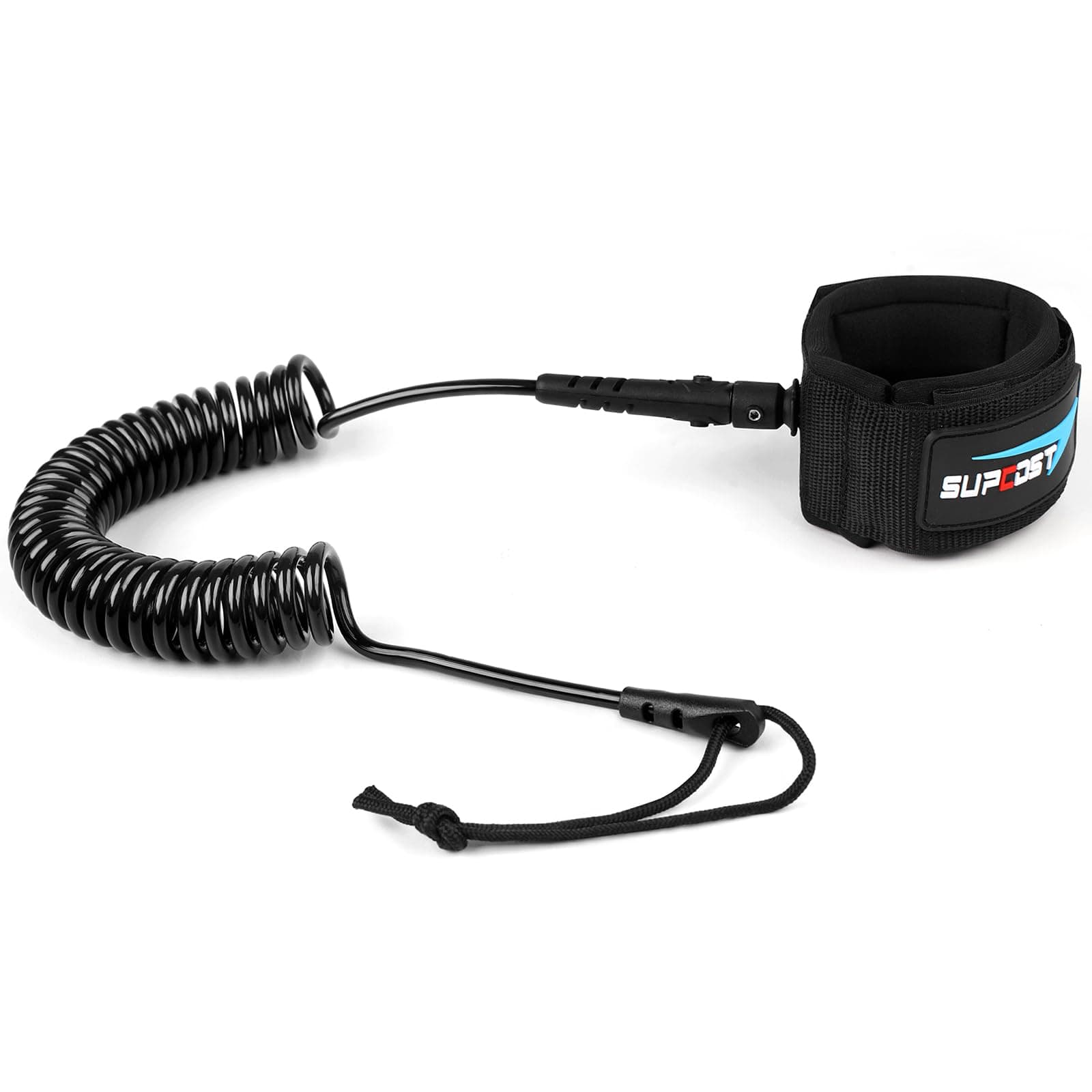 10 ft Surf Board Leash, 5.5mm/7.0mm Thick Urethane Coiled Paddle Board Leash. Coiled Spring Leg Foot Rope SUP Leash for Shortboard, Longboard, Paddleboard, Kayak